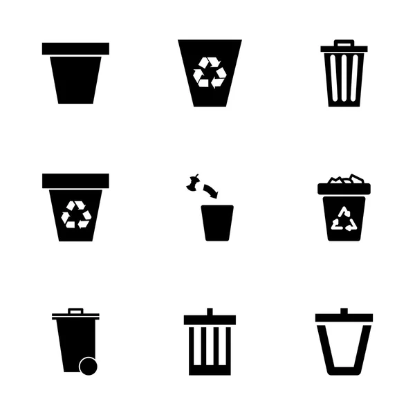 Conjunto de iconos de bote de basura vectorial — Archivo Imágenes Vectoriales