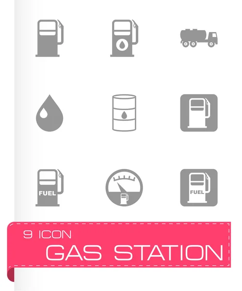 Vector gas station icon set — Stock Vector