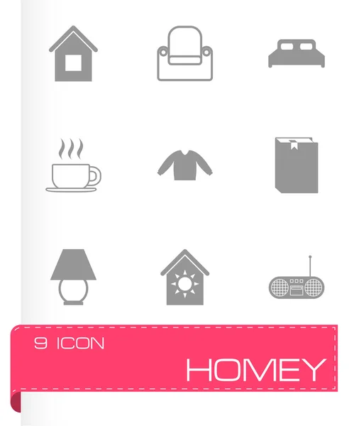 Vector homey icono conjunto — Archivo Imágenes Vectoriales