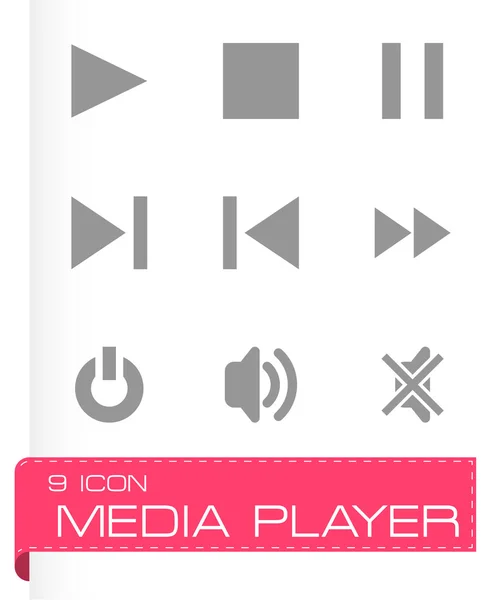 Vektör media player Icon set — Stok Vektör
