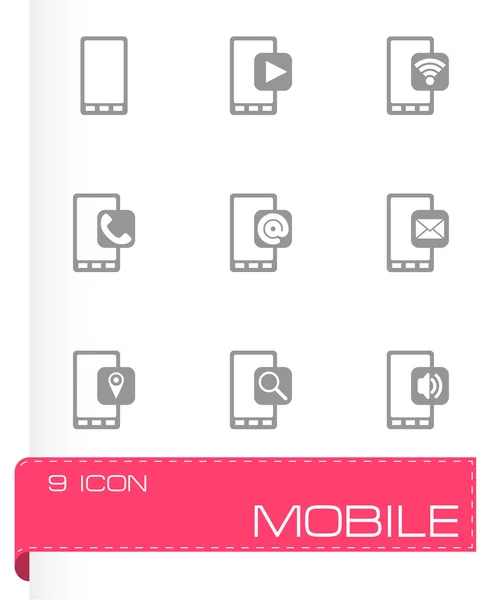 Vector mobile icon set — Stock Vector