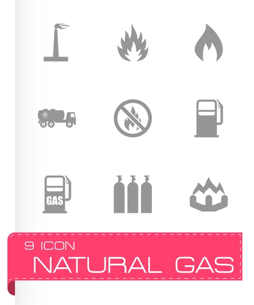 Set de iconos de gas natural vectorial — Archivo Imágenes Vectoriales