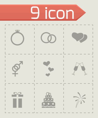 Vektör düğün Icon set