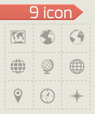 Vektör dünya harita Icon set