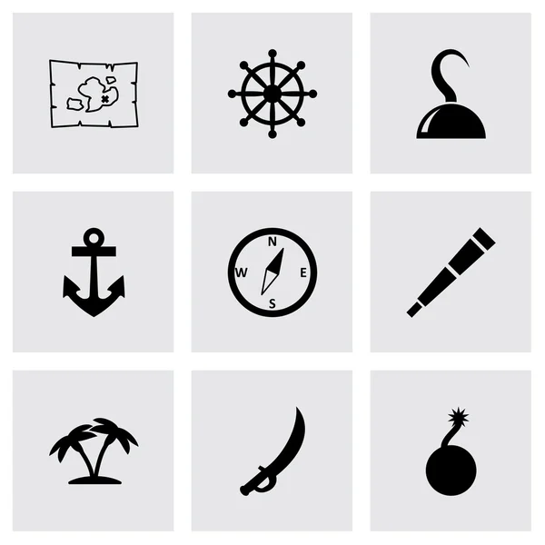 Vektorový sada ikon pirát — Stockový vektor