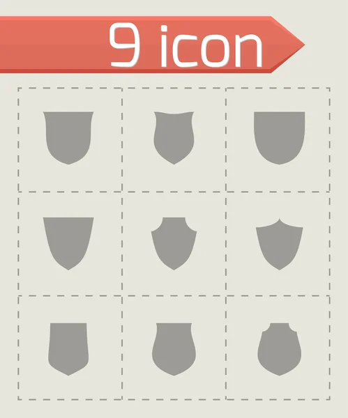 Conjunto de icono de escudo vectorial — Vector de stock