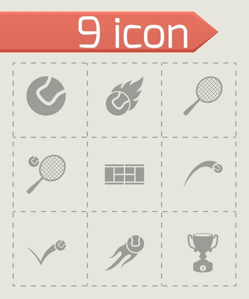Conjunto de iconos de tenis vector — Vector de stock