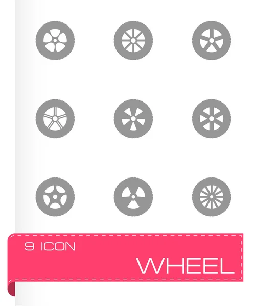 Vector wheel icon set — Stock Vector