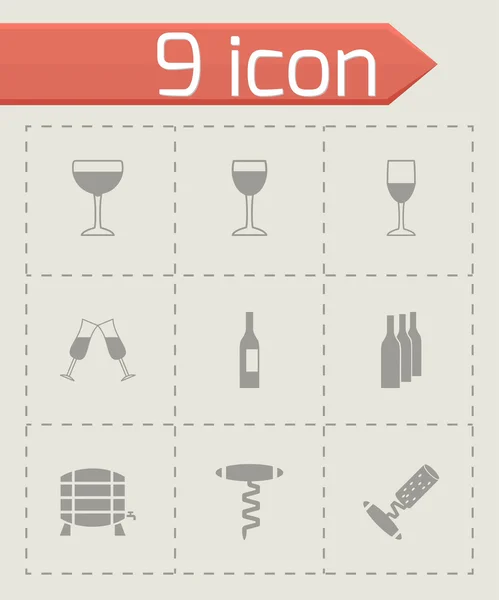 Vector wijn pictogrammenset — Stockvector