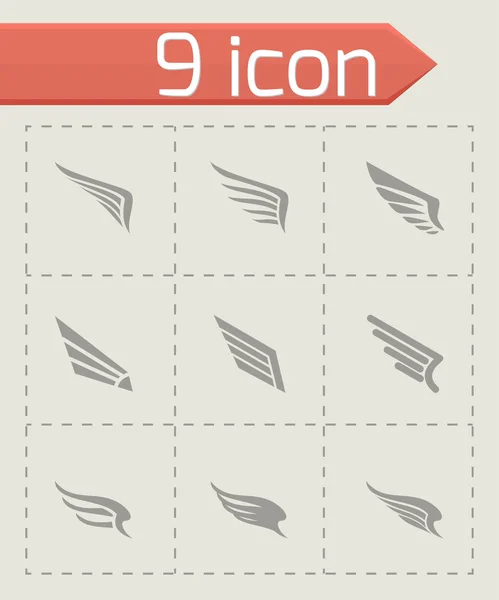 Conjunto de iconos de ala vectorial — Vector de stock