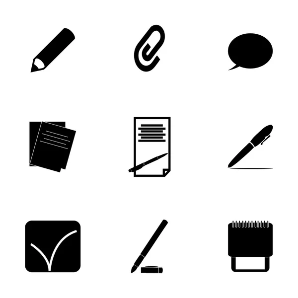 Conjunto de iconos de notas negras vectoriales — Archivo Imágenes Vectoriales