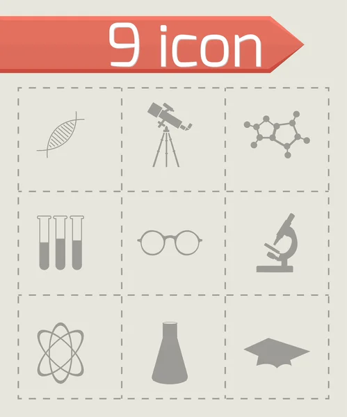Conjunto de iconos de ciencia negra vectorial — Archivo Imágenes Vectoriales
