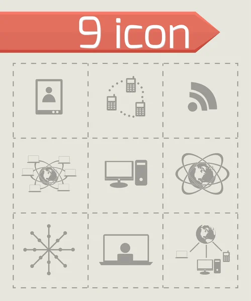 Vector zwarte web icons set — Stockvector