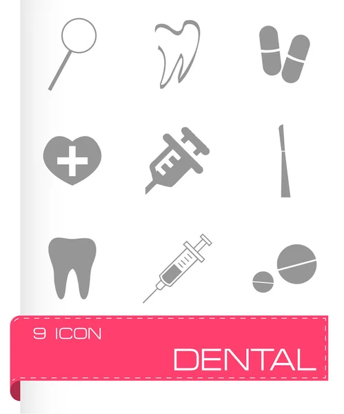 Conjunto de ícones dentários vetoriais —  Vetores de Stock