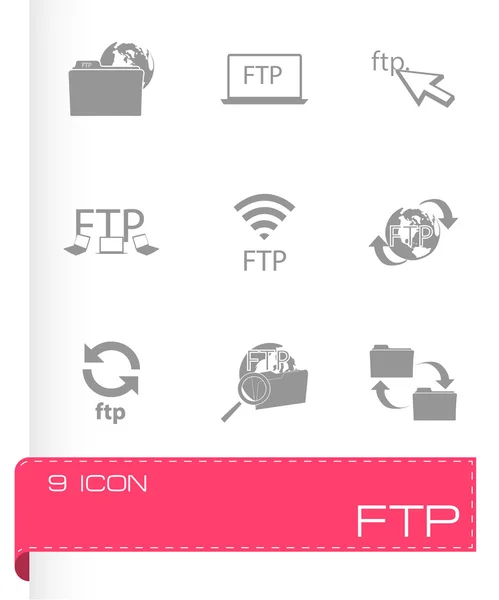 Conjunto de ícones Vector FTP — Vetor de Stock