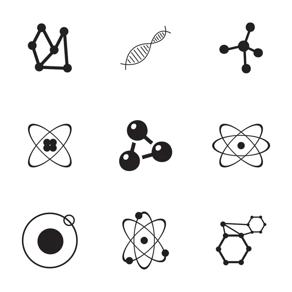Conjunto de iconos de átomo vectorial — Vector de stock