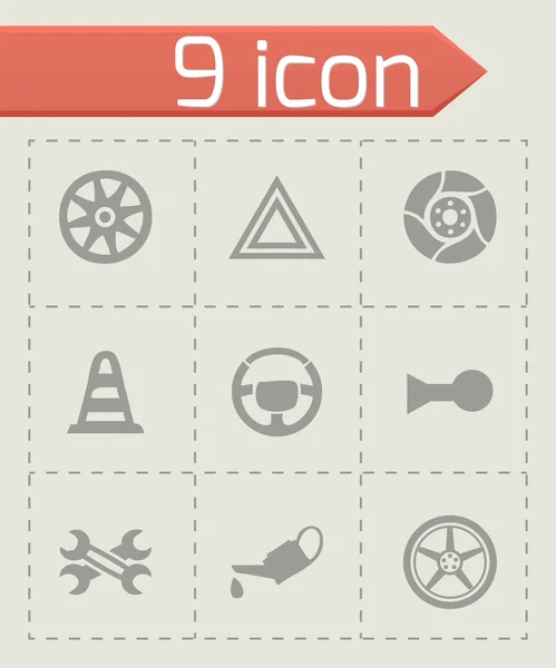 Vector car parts icons set — Stock Vector