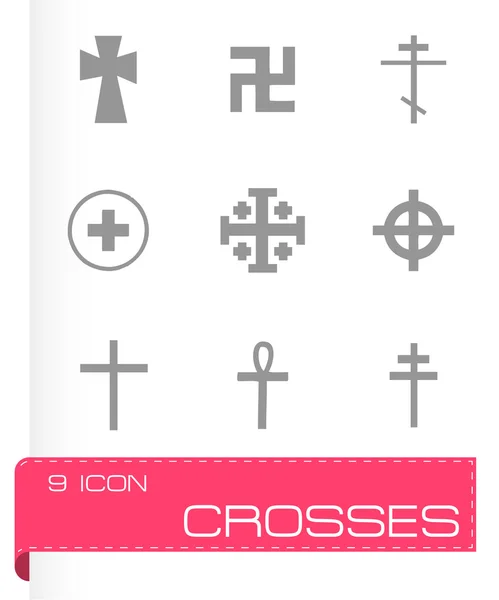 Vector cruces iconos conjunto — Vector de stock