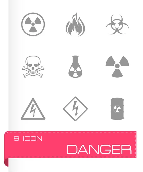 Vector danger icons set — Stock Vector