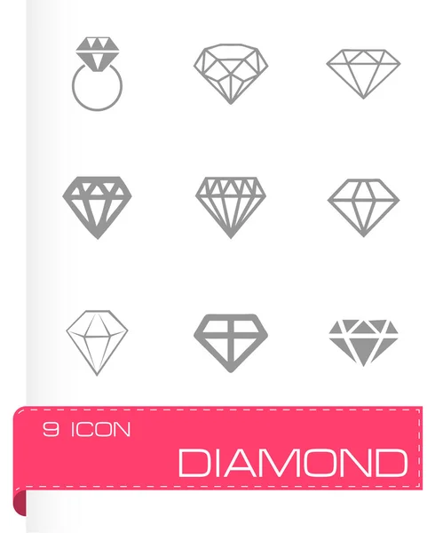 Conjunto de iconos de diamante vector — Vector de stock