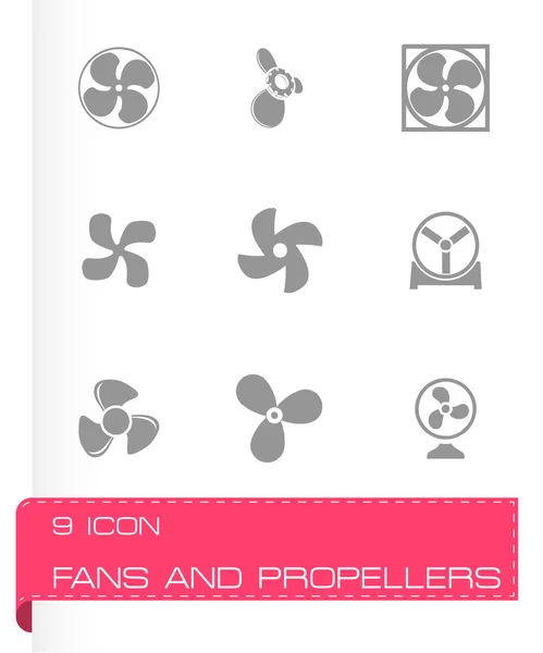 Ventilateurs vectoriels et icônes d'hélices ensemble — Image vectorielle
