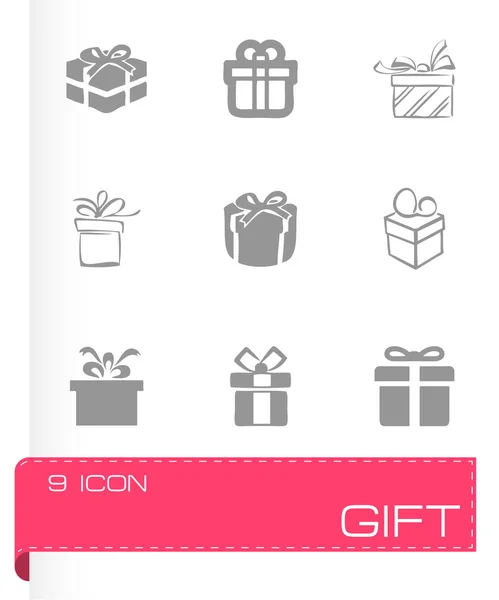 Vector iconos de regalo conjunto — Archivo Imágenes Vectoriales