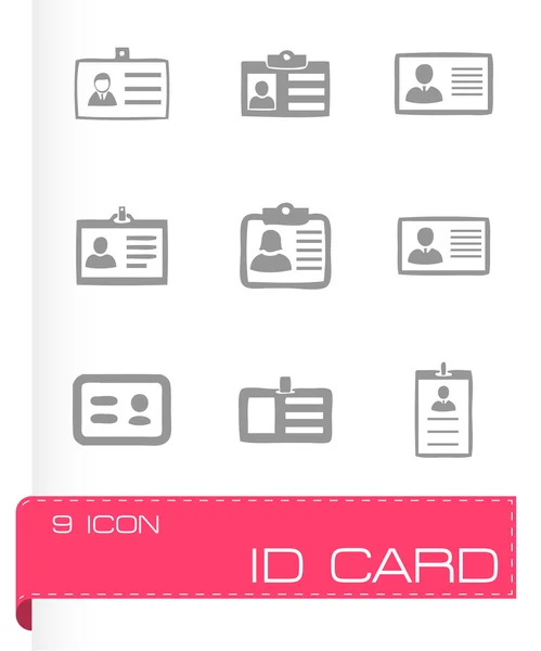 Vector id card icons set — Stock Vector