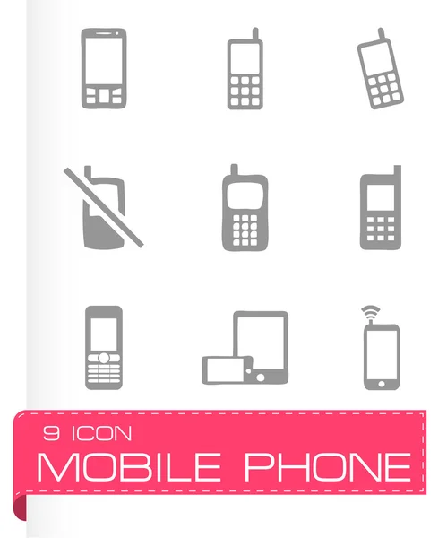 Vector mobile phone icons set — Stock Vector