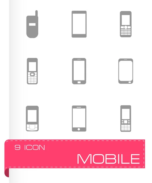 Vector mobile icons set — Stock Vector