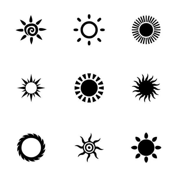 Vektor Sonnensymbol gesetzt — Stockvektor