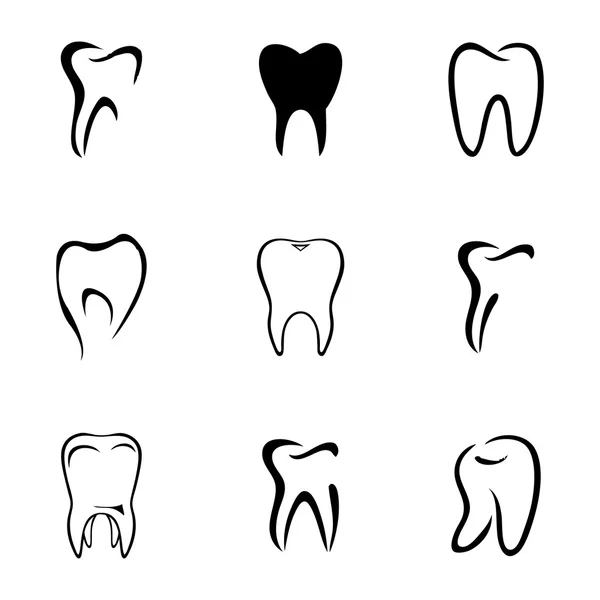 Vetor dentes ícone conjunto —  Vetores de Stock