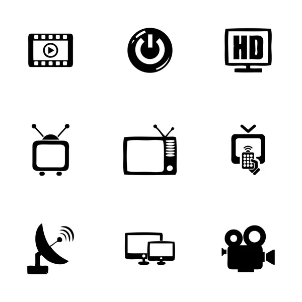 Vector tv icon set — Stock Vector