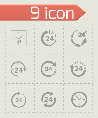 Vector 24 hours icon set clipart