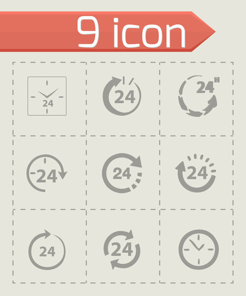 Vector 24 hours icon set