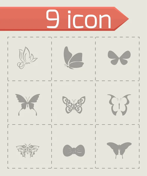 Vektorový sada ikon motýl — Stockový vektor