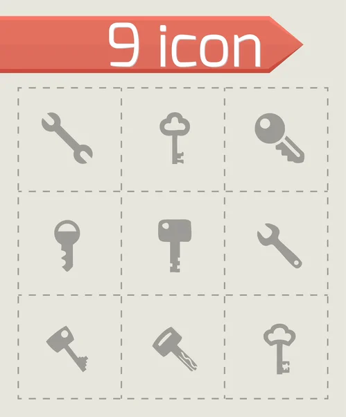 Vector key icon set — Stock Vector