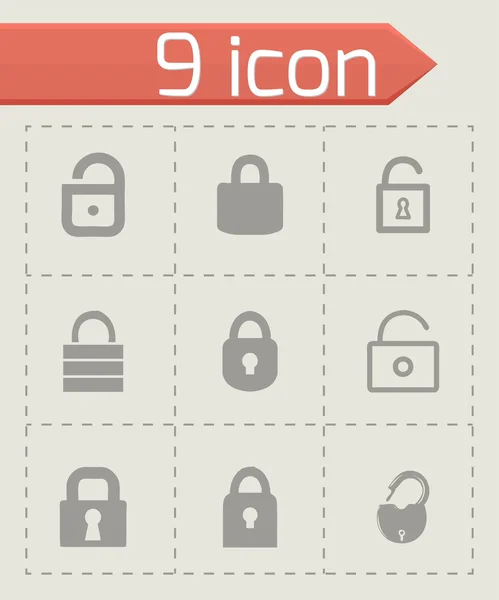 Vector lock icon set — Stock Vector