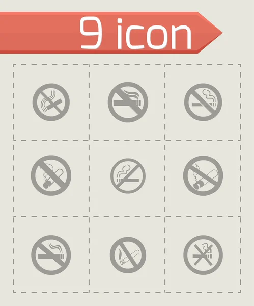 Vector no smoking icon set — Stock Vector