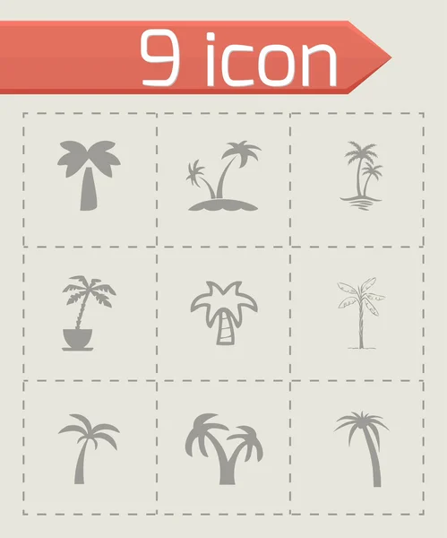 Conjunto de icono de palma vectorial — Archivo Imágenes Vectoriales