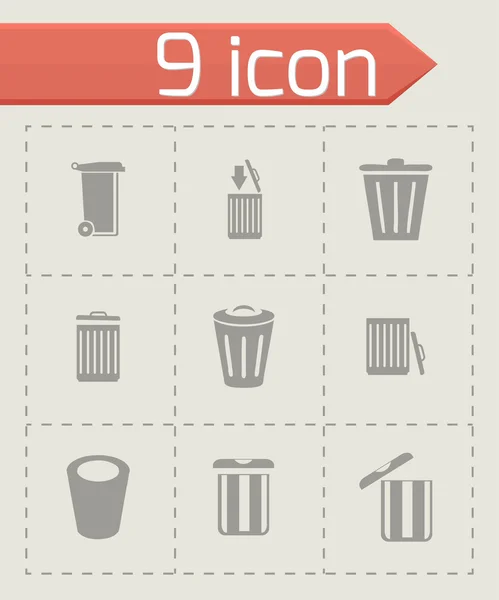 Vector trash icon set — Stock Vector