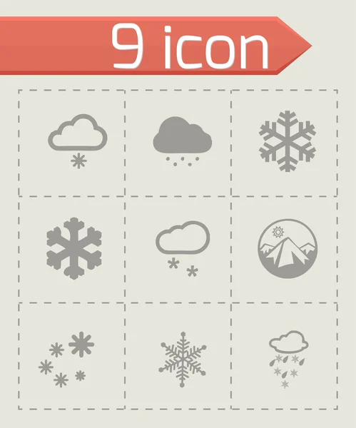 Vector sneeuw pictogrammenset — Stockvector