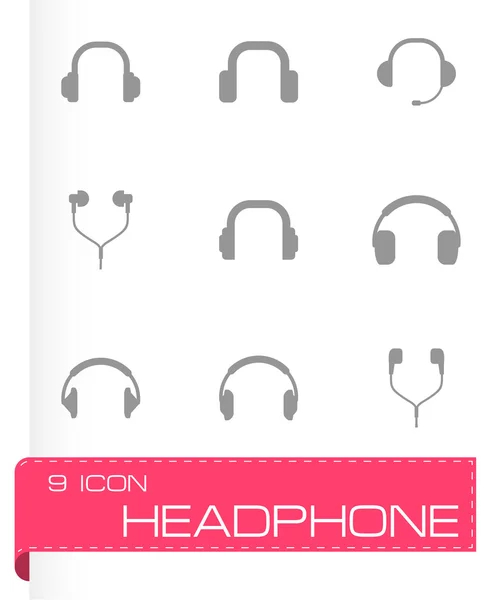 Conjunto de iconos de auriculares vectoriales — Vector de stock