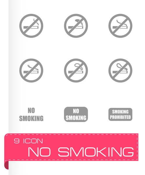 Vector no smoking icon set — Stock Vector