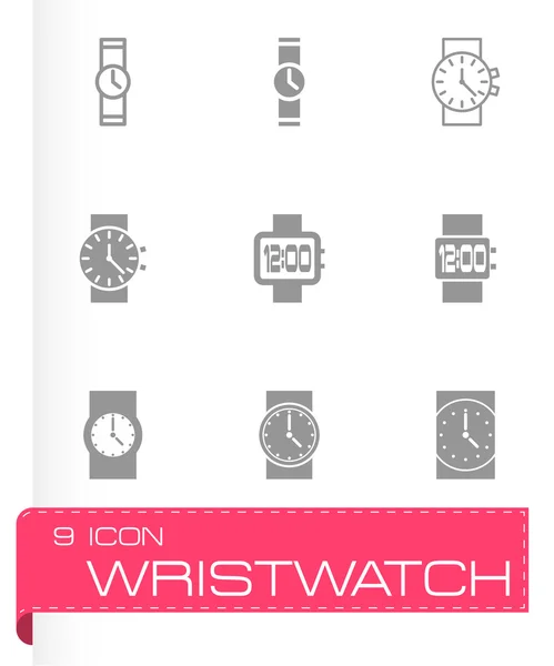 Conjunto de iconos de reloj de pulsera Vector — Archivo Imágenes Vectoriales