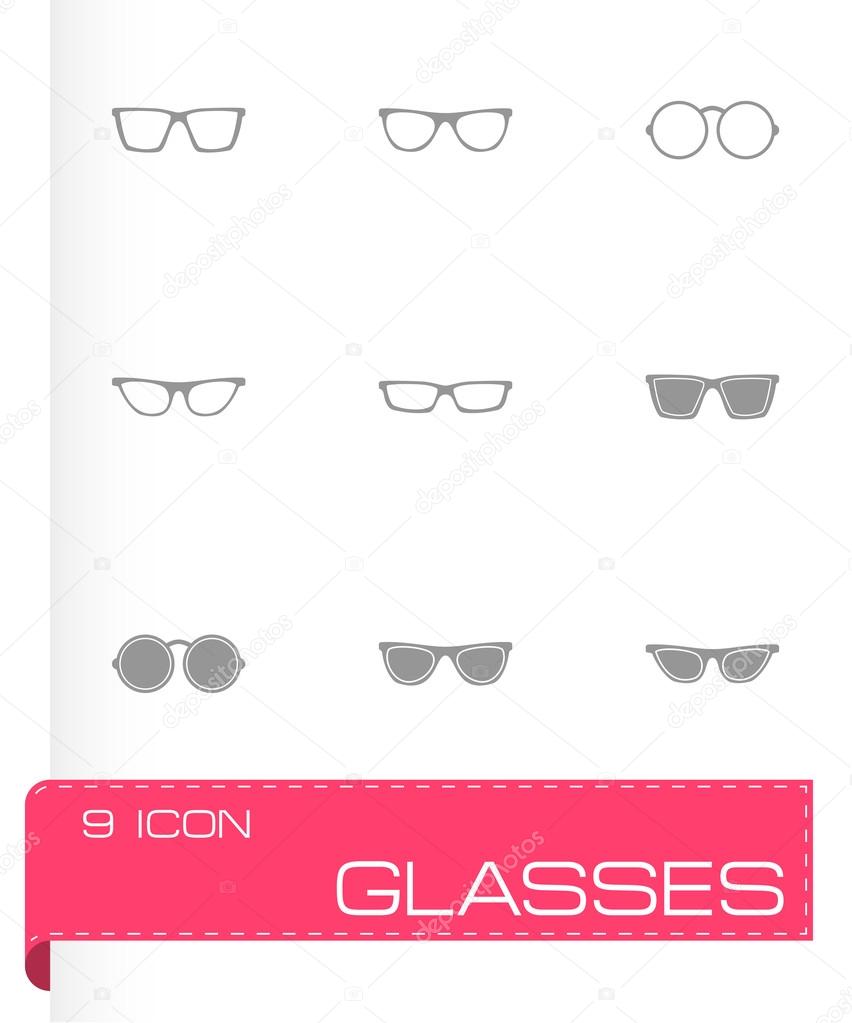 Vector glasses icon set
