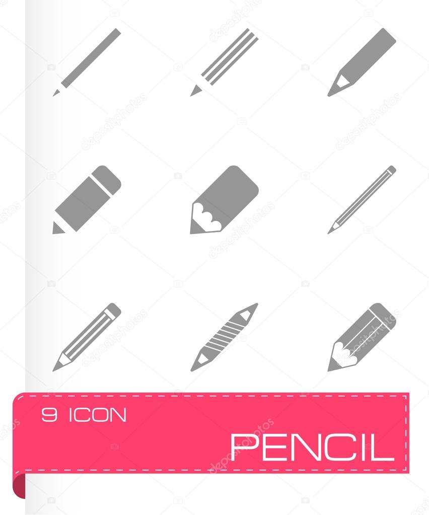 Vector pencil icon set