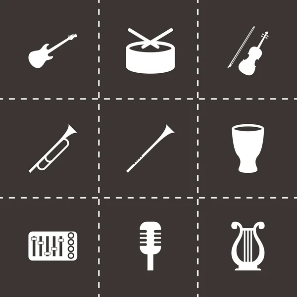 Set de iconos de instrumentos de música vectorial — Vector de stock