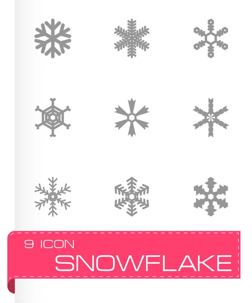 Vektor Schneeflocke Icon Set — Stockvektor