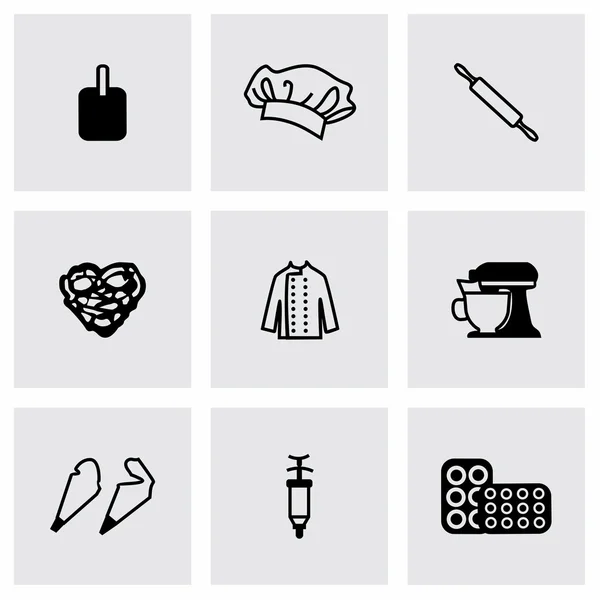 Conjunto de iconos de panadería vectorial — Vector de stock