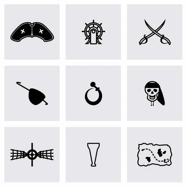 Vector pirata icono conjunto — Vector de stock